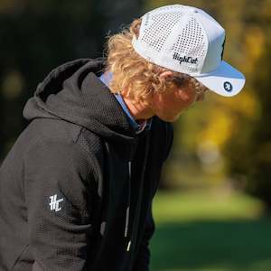 Outerwear: BLACK WAFFLE KNIT HOODIE