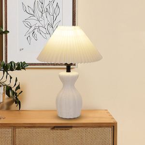 French Elegant Ceramic Desk/Bedside/Table Lamp White LED