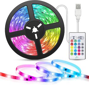 Decorative Lamp: RGB LED Strip Light with Remote Control 5-Meter