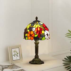 Tiffany Grape Handcrafted Stained Glass Table Lamp