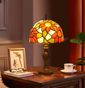 Tiffany Sunflower Handcrafted Stained Glass Table Lamp