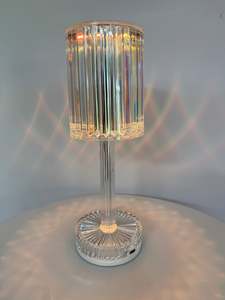 16-Colour RGB Cordless Touch Modern Fluted  Crystal Table Lamp