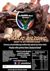 Saffa Shack Biltong Bag 100g Garlic