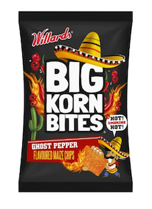 Chips: Willards Big Korn Bites Ghost Pepper 120g
