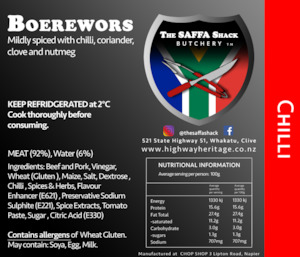 Boerewors: Chilli / kg