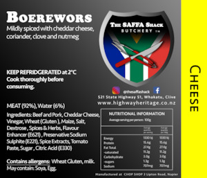 Boerewors: Cheese / kg