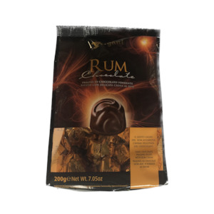 Vergani Rum Dark Chocolate 200g - Heat Damaged