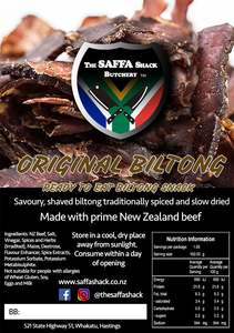 Saffa Shack Biltong Bag 100g Original