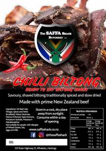 Saffa Shack Biltong Bag 100g Mild Chilli