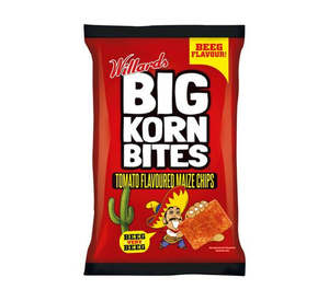 Sale: Willards Big Korn Bites Tomato 120g