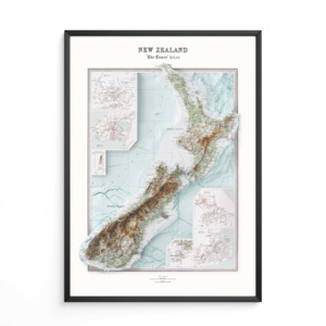 Frontpage: New Zealand Map - Reproduction of Vintage 1922 Atlas Map