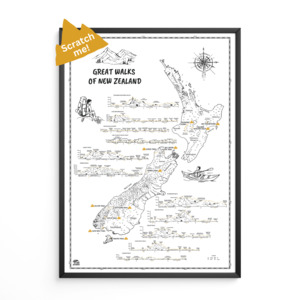 Great Walks Hike & Scratch Print - A2 size