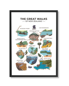 Posters: Great Walks Illustrated Print