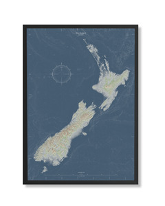 Sale: New Zealand Shaded Relief Map