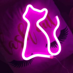 Neon Light: Cat Neon Light (Pink) (USB+Battery) (Hanging)