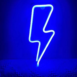 Lightning Bolt Light (Blue) (USB+Battery) (Hanging)