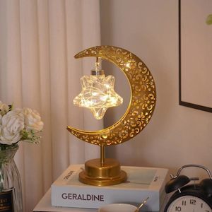 Table Lamp Selection: 20 LED Golden Moon and Hanging Star Lamp