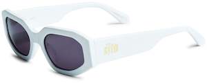 Accessories: Sito Sunglasses - JUICY : White/Smokey Grey