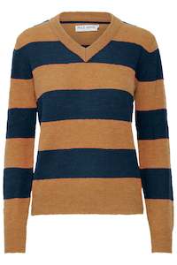 Pulz Jeans 1: Pulz Astrid Striped V-Neck Pullover