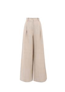 Frnch Paris: FRNCH Beige Linen Blend Philo Pants