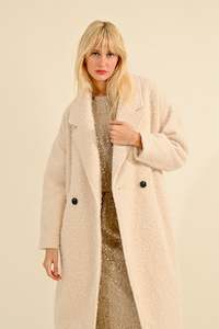 Womens Jackets: Lili Sidonio White Woven Coat