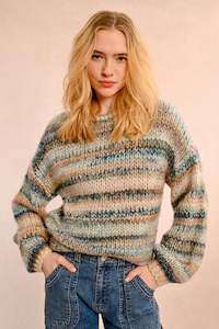 Womens Sweatshirts: Molly Bracken Blue Knitted Sweater