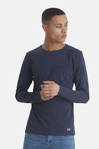 Tshirts: Blend Blue Long Sleeved T-shirt