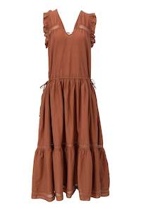 Devotion Twins Sarakiniko Maxi Dress - Rust Brown