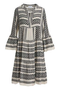 Devotion Twins Ella Midi Dress - Black/Offwhite