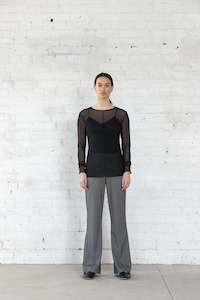 Dressed Black Lattice Mesh Top