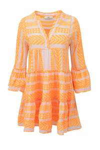 Devotion Twins Ella Midi Dress Orange/Offwhite