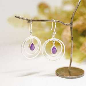 Moon Iolite Teardrop Sterling Silver Earrings