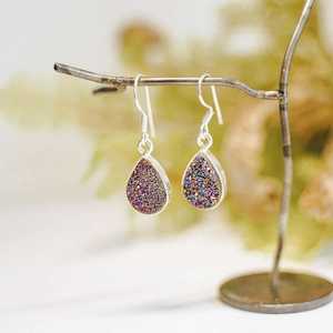 Crystal And Gem Stone Collection: Sunny Skies Druzy Gemstone Sterling Silver Earrings
