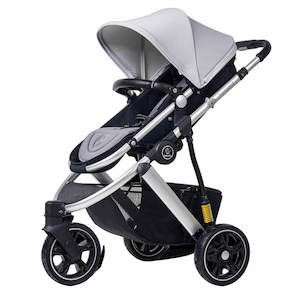 Baby Strollers: Three Wheels High Landscape Baby Stroller-Preium Grey