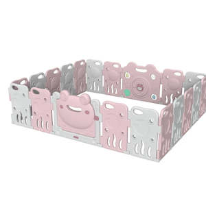 Babies Kids: Luxurious Baby Playpen 18+2 Panels (Little Froggy-Pink)