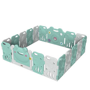 Luxurious Baby Playpen 16+2 Panels (Little Froggy-Green)