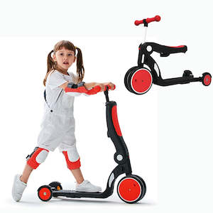 Birthday Gift Red Convertible 3-in-1 Balance Bike, Tricycle & Scooter for Aged 1&hellip;