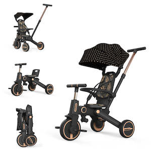 Birthday Gift-7 in 1 Smart Folding Two-way Kid Trike Bike/ Stroller-Black