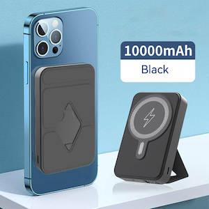 Power Bank: 10000mah Magsafe Power Bank with Stand-Black & Cable