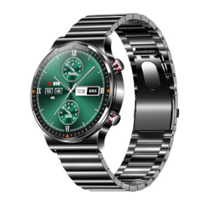 Smart Watches: Black Watch Stainless Steel Strap-Christmas Gift