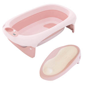 Baby Bath Tub: Foldable Baby Bath Tub & Bath Seat -Pink