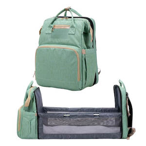Luggage: New Nappy Diaper Bag & Travel Crib-Light Green