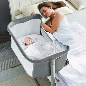 Baby Swing Baby Crib Baby Bassinet: Light Grey Portable & Adjustable Baby Crib/ Baby Bassinet Bedside Sleeper