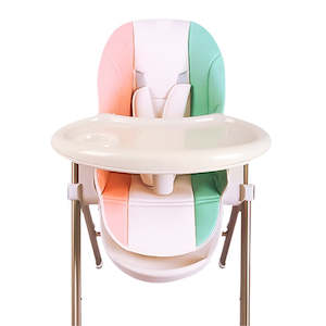 Baby High Chair: Multifunctional Adjustable Baby High Chair With Dining Table & Wheels -Macaron