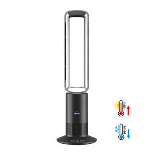 Bladeless Fan Heater – 2-in-1 Hot & Cool Tower Fan | FusionAir | Silver/Grey