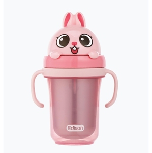 Edison Friends Dual Stainless Straw Cup2 – Rabbit Pink - Himart