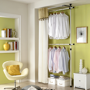 Products: Wangja Wardrobe organiser – Simple 2 Tier Hanger with Curtain NHC-450 - Himart