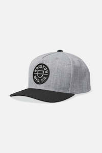 Fashion & Accessories: BRIXTON // Crest C MP Snapback HEATHER GREY/BLACK