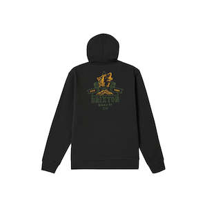 BRIXTON // Roaring Wolf Hoodie WASHED BLACK