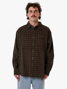 Him Shirts: THRILLS // Union Cord Check Long Sleeve Shirt FALCON